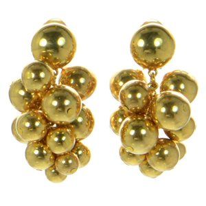 Oscar De La Renta Gold-tone Vintage Finish Vine Cluster Clip-On Earrings